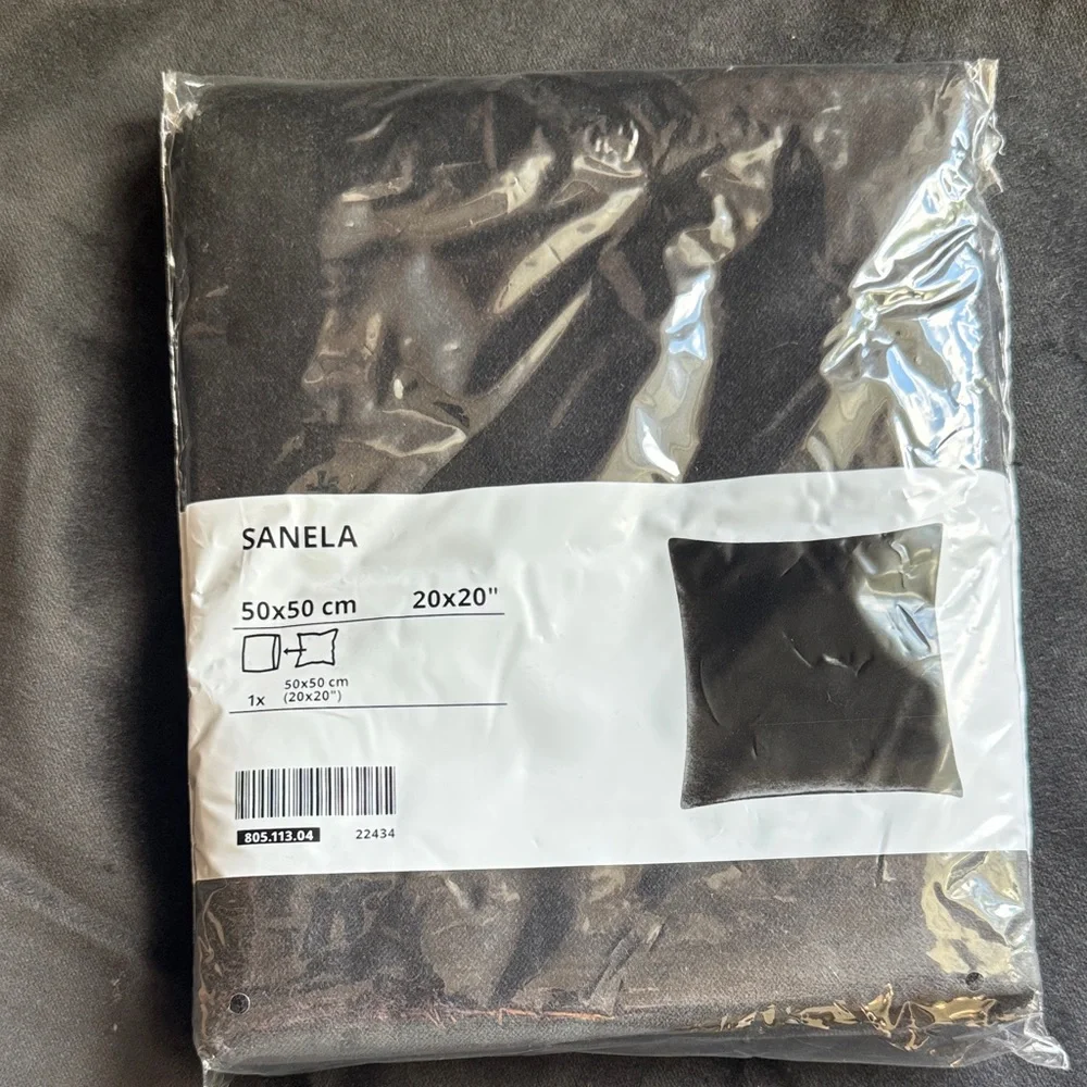 Two IKEA Sanela (black velvet) pillow covers